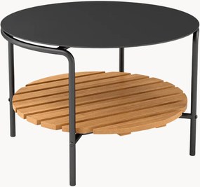 Ronde tuin salontafel Patio met teakhouten plank