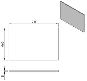 Sapho Cirasa toppaneel 71x46.5cm eiken