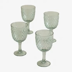 Set van 4 glazen drinkglazen 32 cl Ticris Groen – Aguamarijn - Sklum