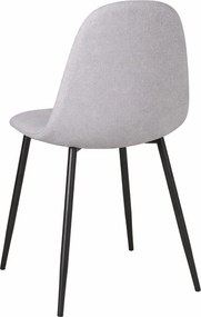 Set 4 Teok Black Stoffen Stoelen