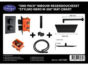 Best Design One Pack inbouw regendoucheset Stylmo Nero M 300 mat zwart 4007880