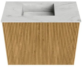 Mondiaz Joya DLux 50cm toiletmeubel oak met wastafel faye links zonder kraangat opalo