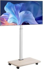 VEVOR Rollende TV-standaardwagen voor 812,8-1778 mm tv's tot 45 kg, 25° links-rechtsrotatie en in hoogte verstelbare tv-beugel met plank voor hoekslaapkamer/woonkamer (max. 600 x 400 mm)