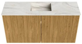 Mondiaz Joya DLux 80cm toiletmeubel oak met wastafel faye midden 1 kraangat ostra