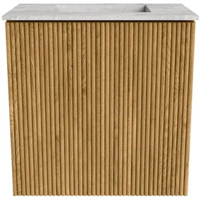 Mondiaz Joya DLux 40cm toiletmeubel oak met wastafel faye midden zonder kraangat glace