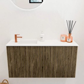 Mondiaz Joya 80cm toiletmeubel dusk met wastafel faye links 1 kraangat talc