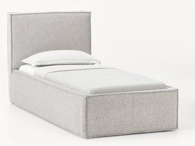 Bouclé gestoffeerd eenpersoonsbed Dream