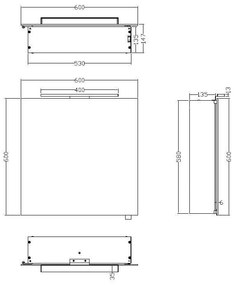 Mueller Basic aluminium spiegelkast 60 met LED verlichting