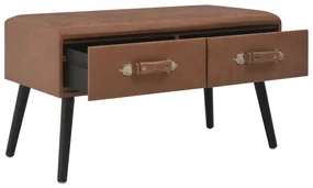 vidaXL Salontafel 80x40x46 cm kunstleer donkerbruin