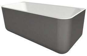 Xenz Guido half vrijstaand bad solid surface 160x70x65cm grafiet/wit