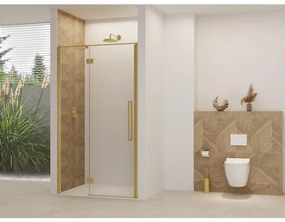 Van Rijn Products ST07 Deur vast deel - 138x200cm - helder glas - stabilisatiestang - Messing Geborsteld ST07300140HESB