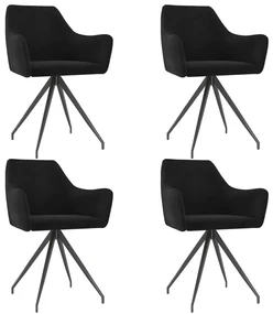 vidaXL Eetkamerstoelen 4 st fluweel zwart