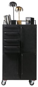 BePureHome Black Beauty Zwarte Kast Op Wielen - 75x39x144cm.
