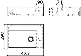 Clou Flush 2 Plus fontein 43cm solid surface wit mat