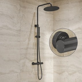 Saniclear Iron Stripes opbouw regendouche verouderd ijzer / gunmetal met 20cm hoofddouche