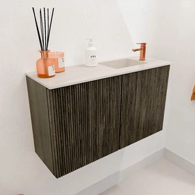 Mondiaz Joya DLux 70cm toiletmeubel shadow met wastafel faye rechts 1 kraangat meli