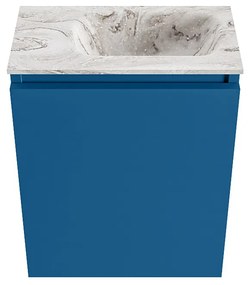 Mondiaz Ture DLux toiletmeubel 40cm jeans met wastafel glace rechts zonder kraangat