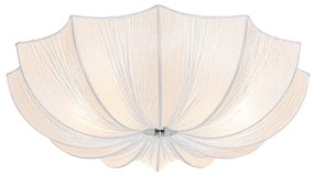 Stoffen Design plafondlamp wit zijden 52 cm 3-lichts - Plu Design E27 rond Binnenverlichting Lamp