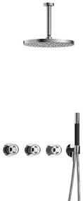 Hotbath Cobber IBSW70 Regendoucheset inbouw - 15cm plafondarm - 30cm ronde hoofddouche - staafhanddouche - chroom IBSW70CR25