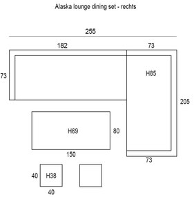 Garden Impressions Alaska lounge dining set rechts - light teak vironwood