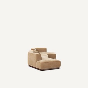 Open bank met hoek rechts met voetensteun in stonewashed fluweel, JACOPO