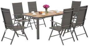 Verona Wood aluminium tuinset voor 6 personen Garden Point grijs