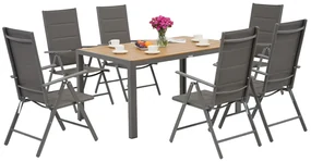 Verona Wood aluminium tuinset voor 6 personen Garden Point grijs