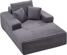 VEVOR Chaise Lounge Relaxbed 138 cm, Gestoffeerde slaapbank met decoratieve kussens en armleuningen, Slaapbank met diepe zitting voor woonkamer/slaapkamer, Loungestoel gemaakt van zeer elastische spons