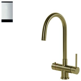 Selsiuz Inox kokend water kraan met titanium single boiler en C-uitloopkraan gold