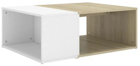 vidaXL Salontafel 90x67x33 cm spaanplaat wit en sonoma eikenkleurig