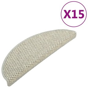 vidaXL Trapmatten zelfklevend 15 st sisal-look 56x20 cm grijs