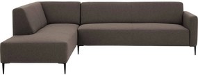 Goossens Key West bruin, stof, 3-zits, modern design met ligelement links