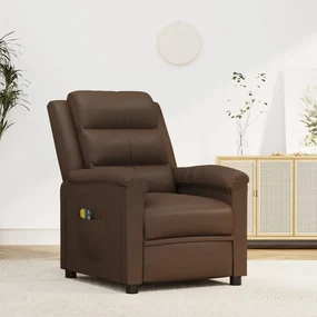 vidaXL Massagestoel verstelbaar elektrisch kunstleer bruin