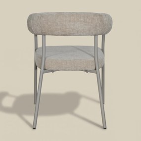 Beige Eetkamerstoel Met Ronde Rug