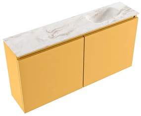 Mondiaz Ture DLux toiletmeubel 100cm ocher met wastafel frappe rechts zonder kraangat