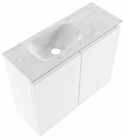 Mondiaz Ture DLux toiletmeubel 60cm talc met wastafel opalo links zonder kraangat