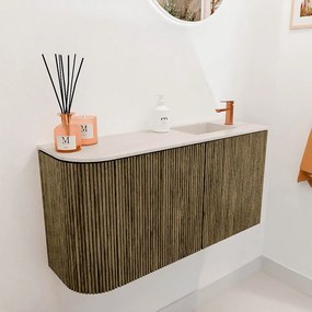 Mondiaz Joya DLux 80cm toiletmeubel ronding links dusk met wastafel faye rechts 1 kraangat meli
