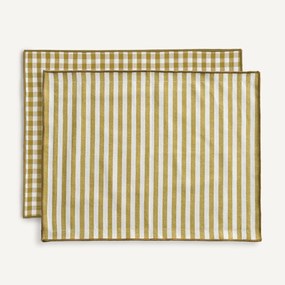 Set van 2 placemats, 30% gerecycled katoen, geweven-geverfd, Soizic