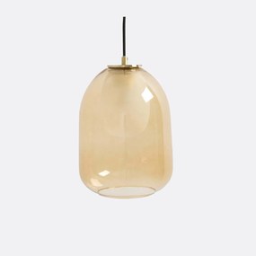 Hanglamp in messing en amber glasØ20 cm, Bumble