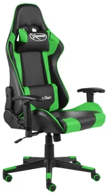 vidaXL Gamestoel draaibaar PVC groen