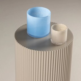 Geribbelde Bijzettafel Beige - 31 X 31cm.