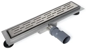 Xellanz Eco douchegoot met flens 40x7x6.7cm ondiep met zijuitloop RVS 33.4309