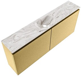 Mondiaz Ture DLux toiletmeubel 120cm oro met wastafel glace midden met kraangat