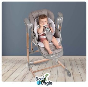 Bo Jungle Kinderstoel B-Swinging 2-in-1 hout grijs