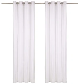 vidaXL 134319 Gordijnen met metalen ringen 2 st katoen 140x245 cm wit