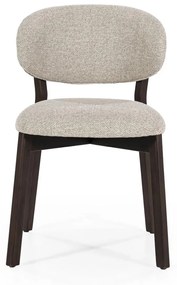 Eleonora Mikky Luxe Eetkamerstoel Walnoot Taupe En Stof