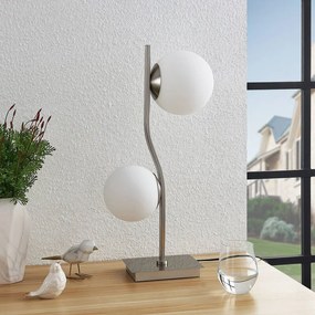 Avalyn tafellamp, wit, gesatineerd nikkel - lampen-24