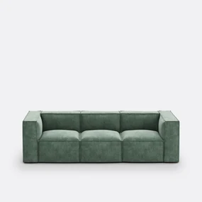 Modulaire bank, 3-zit, getextureerd fluweel, Seven