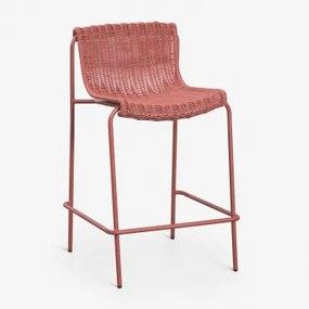 Pack Van 2 Hoge Krukken Van Synthetisch Riet En Staal Revia Terracota & ↑65 Cm - Sklum