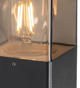 Moderne buiten wandlamp zwart IP44 met smoke glas - Denmark Modern E27 IP44 Buitenverlichting